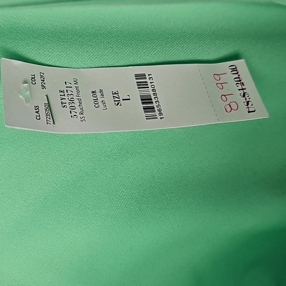 WHBM Lush Jade Rusched Front & Back Flowy Whimsy Flutter Dainty Dress Sz:Large - Picture 3 of 16